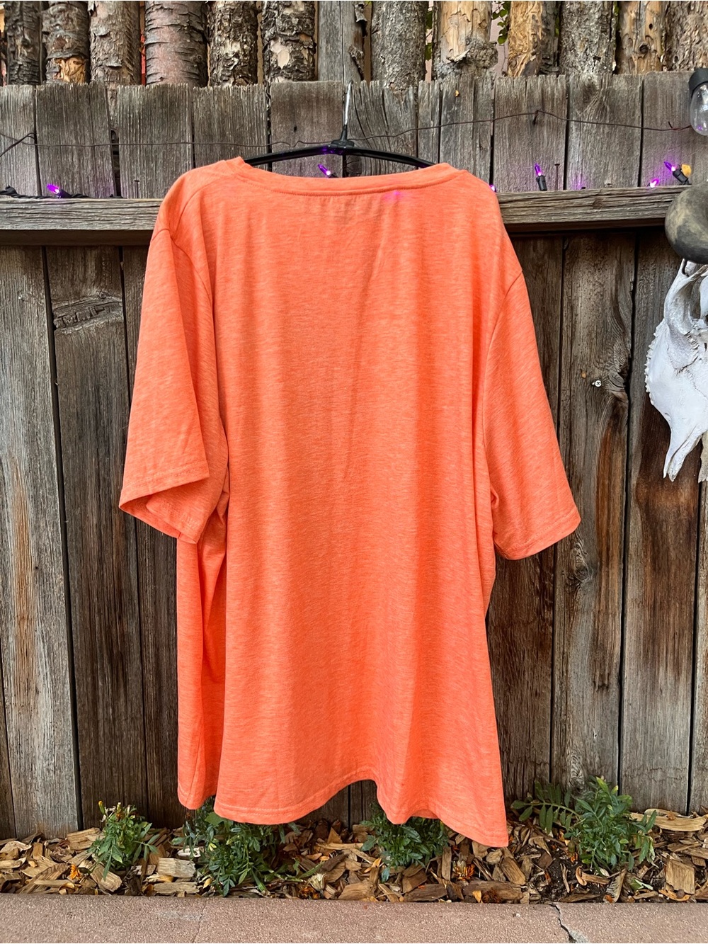Halloween Pumpkin Witch Tee - Orange and Black 3x - Picture 3 of 5